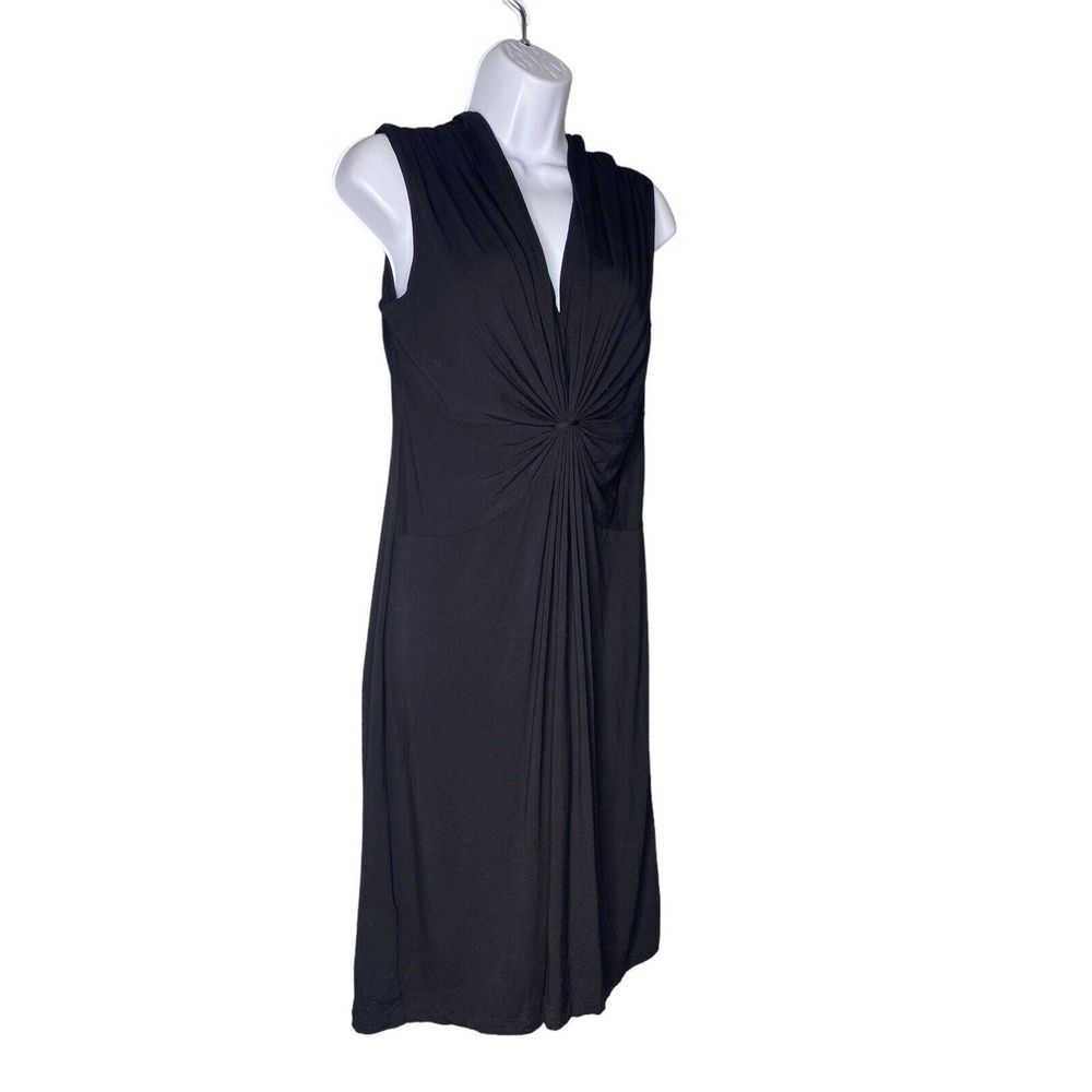 Calvin Klein Womens Twist Front Sleeveless V-neck Dress in Black Size 12 - Picture 2 of 7